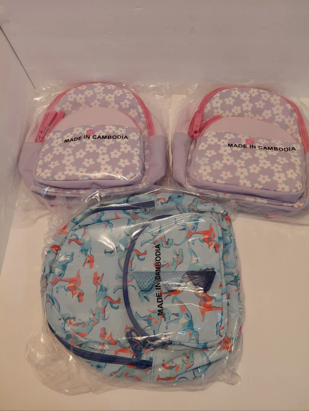 Cat And Kack Kids' Floral and Dinosaur Mini Backpacks - Set of 3
